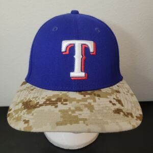 Texas Rangers Military Camo Hat 7 1/4 New Era Fitted Cap Authentic 39/Thirty